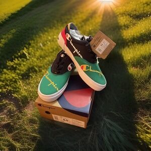 CHAMPION Swipe Colorblock Shoes Multi‎ Color Lace-Up Low Top Youth Size 5.5 New